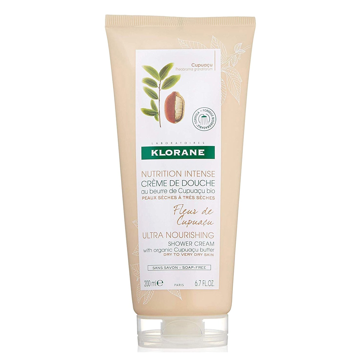 Klorane Fleur de Cupuacu Creme Douche Nutritive Κρεμώδες Αφρόλουτρο με Βιολογικό Άνθος Cupuacu 200ml