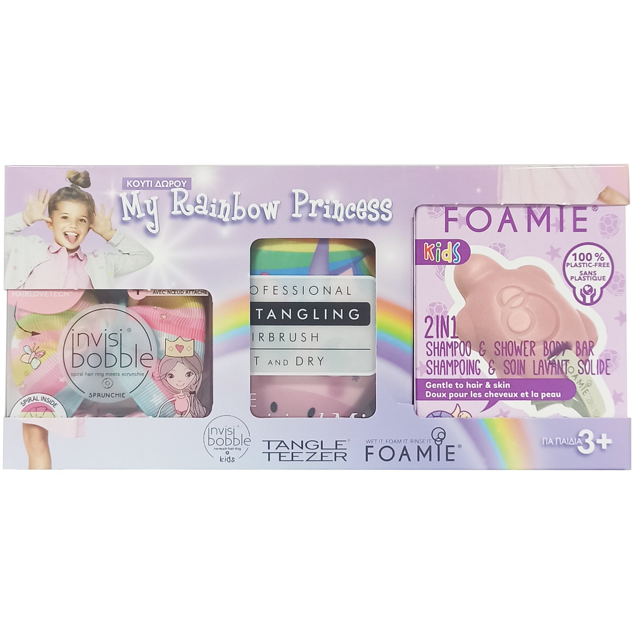 Tangle Teezer Πακέτο Προσφοράς My Rainbow Princess Κουτί Δώρου για Κορίτσια 3+ Ετών με Μπάρα Καθαρισμού 2 σε 1 & Παιδικό Αξεσουάρ Μαλλιών & Παιδική Βούρτσα Μαλλιών