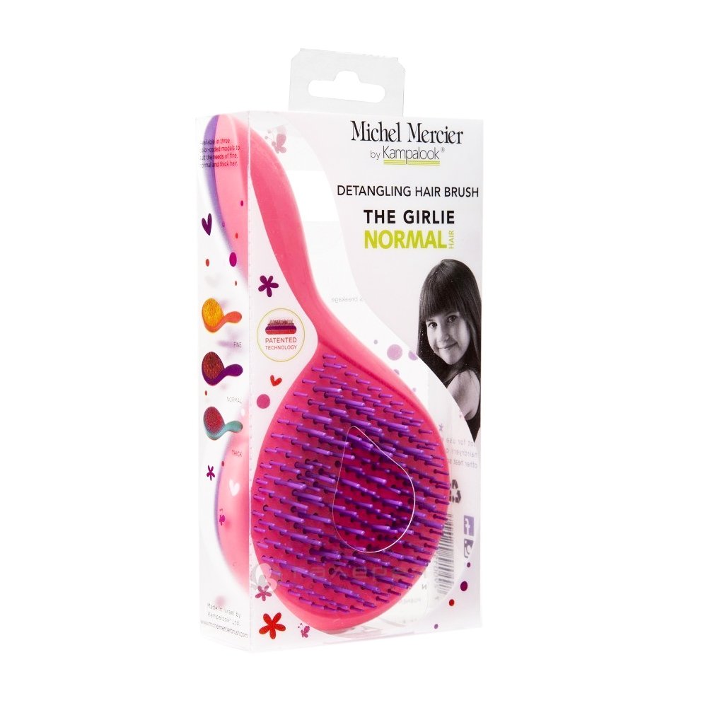 Michel Mercier Michel Mercier The Girlie Normal Deatngling Hair Brush Παιδική Βούρτσα Μαλλιών για Εντυπωσιακά Γρήγορο Ξεμπέρδεμα 1 τεμάχιο