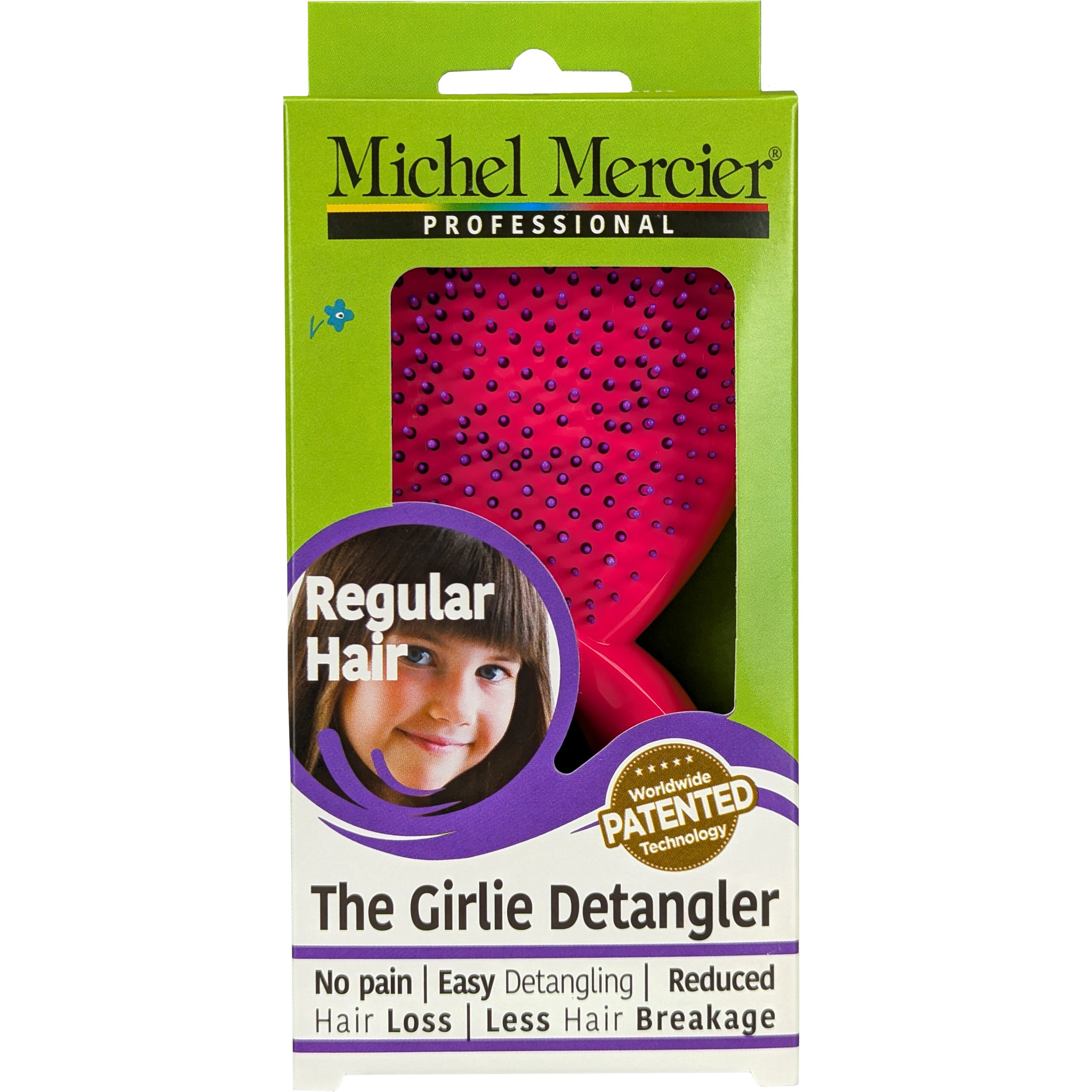 Michel Mercier Michel Mercier The Girlie Detangler Regular Hair Brush Παιδική Βούρτσα Μαλλιών για Εντυπωσιακά Γρήγορο Ξεμπέρδεμα 1 τεμάχιο