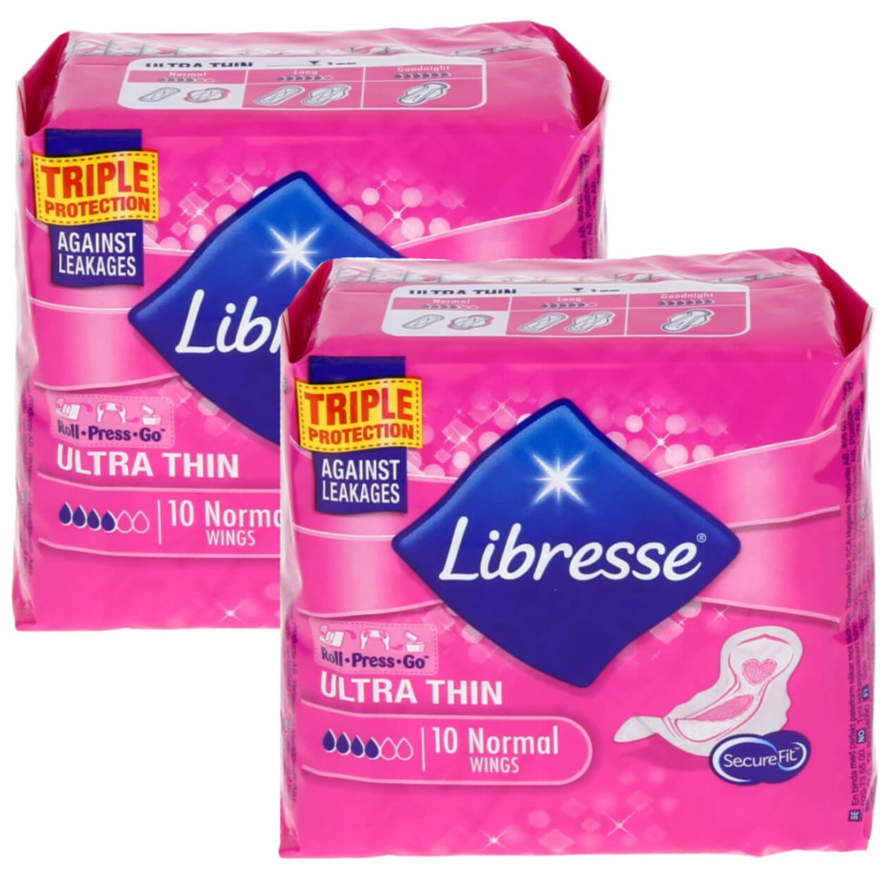 Libresse Ultra Thin Normal Σερβιέτες με Φτερά 10 Τεμάχια Promo -1€