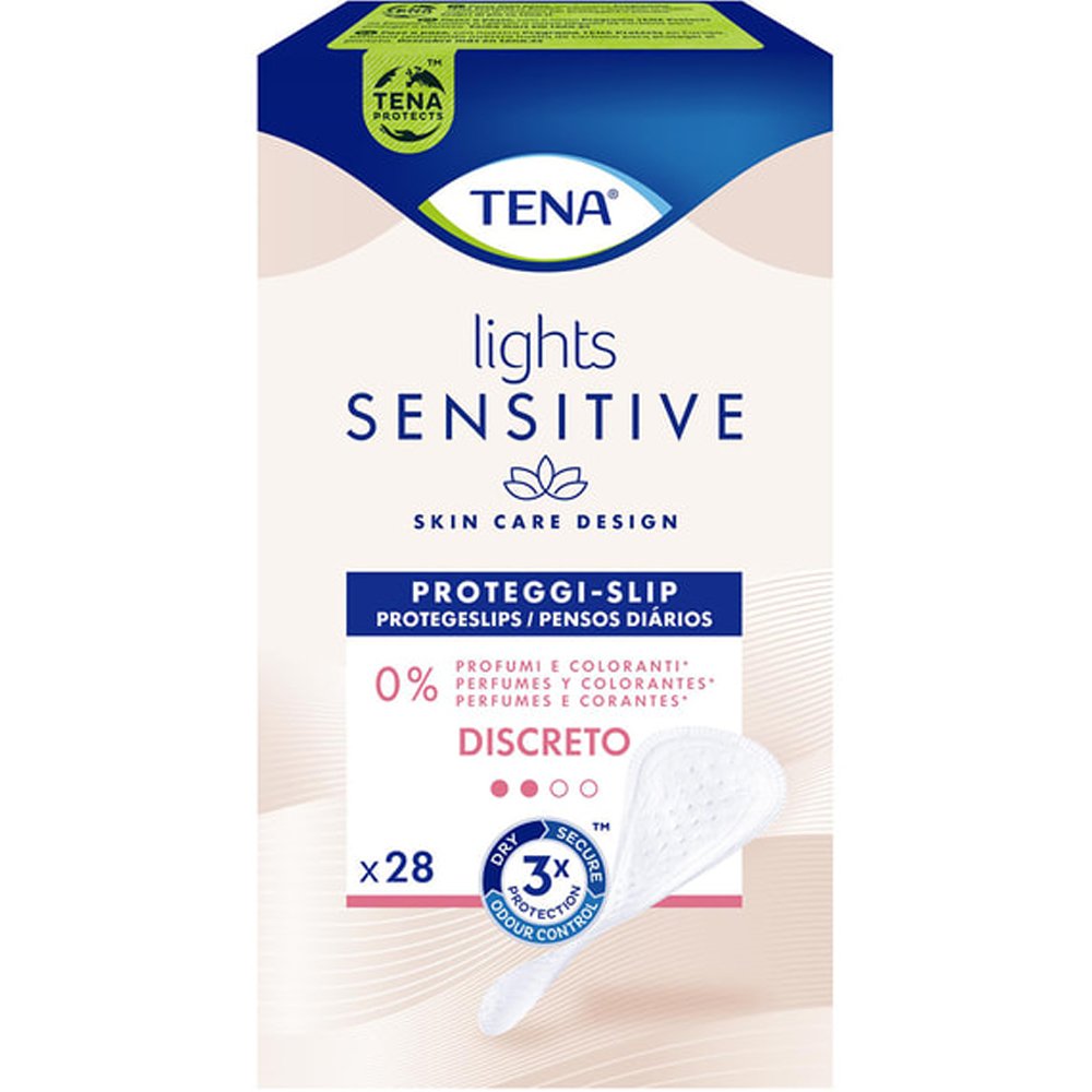 Tena Lights Sensitive Discreet Σερβιετάκια για Ελαφριά Μορφή Ακράτειας, Χωρίς Άρωμα & Χρωστικές 28 Τεμάχια