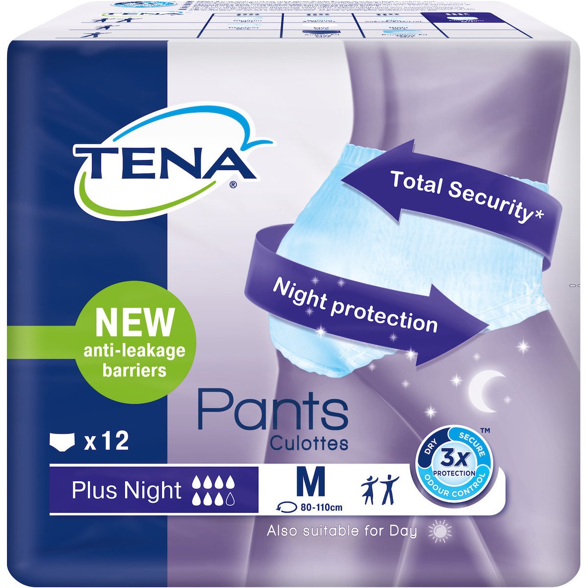 Tena Pants Plus Night Unisex Απορροφητικά Εσώρουχα για Βαριά Μορφή Ακράτειας 12 Τεμάχια – Medium 80-110cm