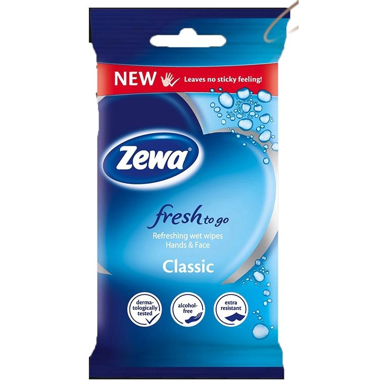 Zewa Fresh To Go Classic Υγρομάντηλα για Χέρια και Πρόσωπο 10 τμχ