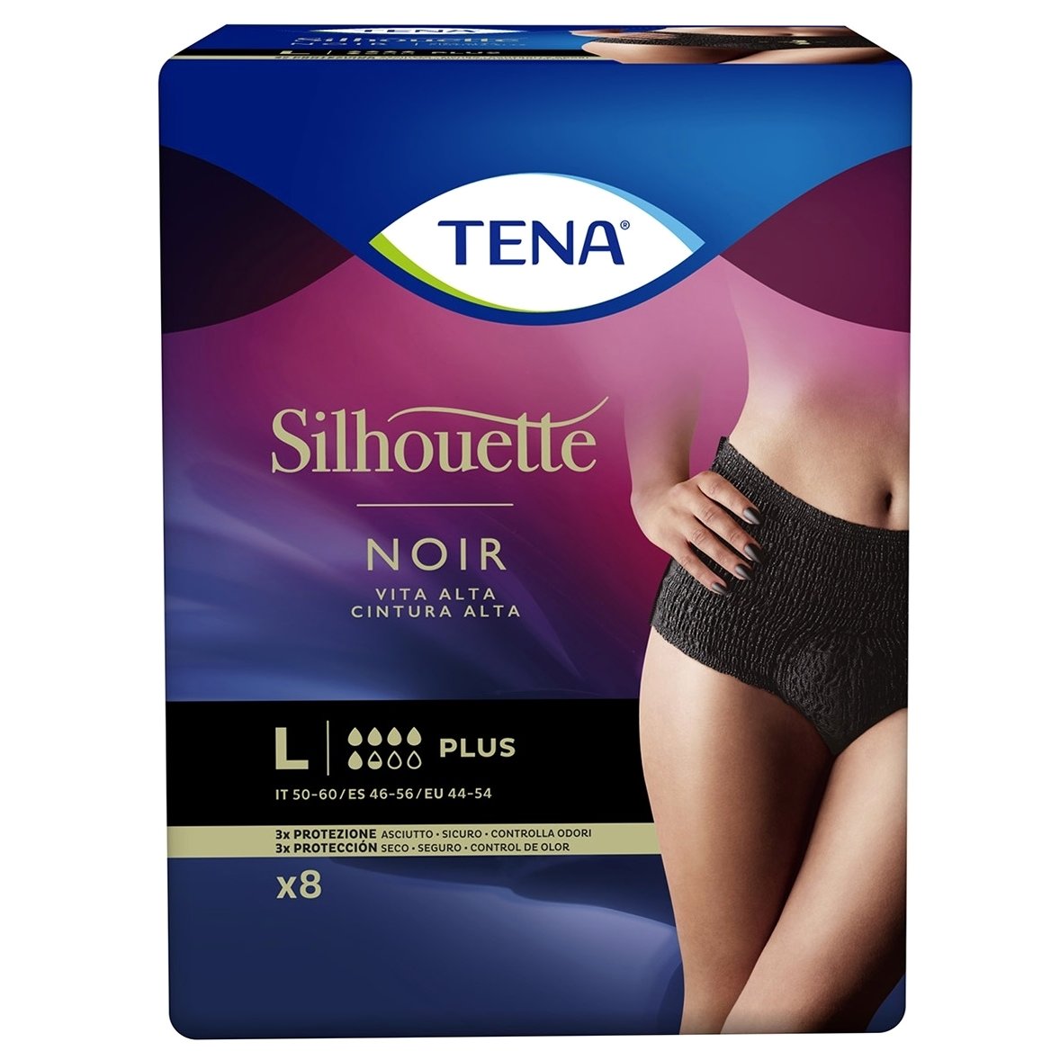 Tena Silhouette Noir Plus Εσώρουχο για την Ακράτεια 8τμχ