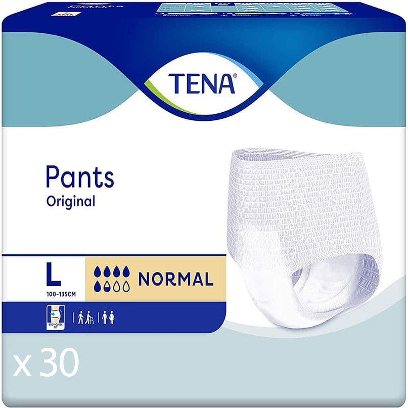 Tena Pants Original Normal Απορροφητικά Εσώρουχα Σχεδιασμένα για Μέτρια προς Βαριά Μορφή Ακράτειας 30 Τεμάχια – Large 100-135cm