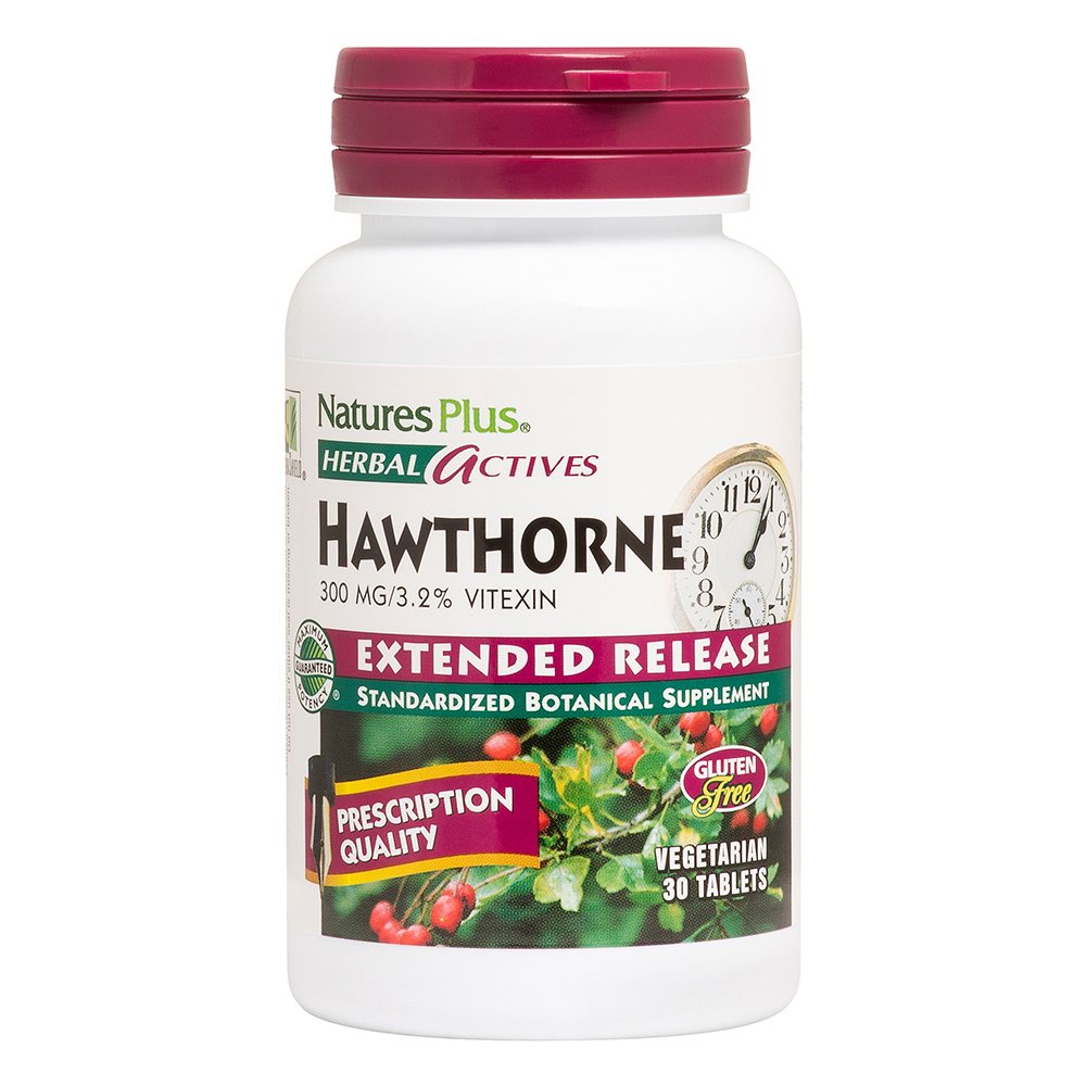 Nature’s Plus Herbal Actives Hawthorne 300mg Συμπλήρωμα Διατροφής που Συμβάλει στη Βελτίωση του Καρδιαγγειακού 30Veg.tabs