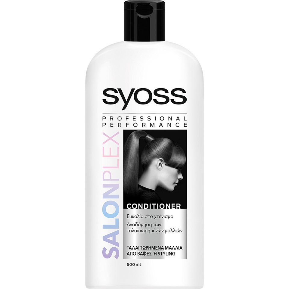 Syoss Conditioner Salonplex Επαγγελματική Μαλακτική Κρέμα, Αναδομεί Εσωτερικά την Τρίχα στα Ταλαιπωρημένα από Βαφές Μαλλιά 500ml