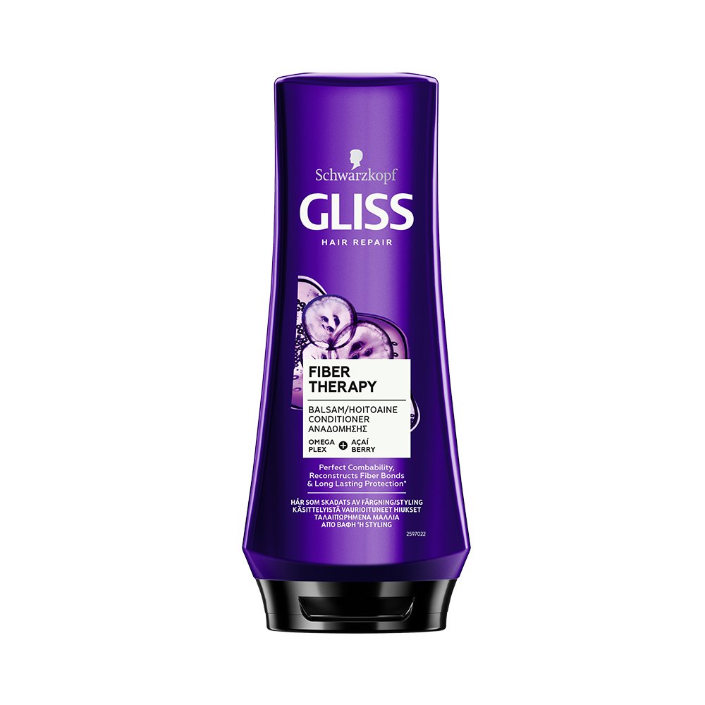 Schwarzkopf Gliss Fiber Therapy Conditioner Κρέμα Αναδόμησης για Ταλαιπωρημένα Μαλλιά από Βαφές & Styling 200ml