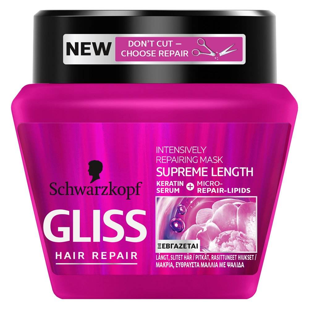 Schwarzkopf Gliss Supreme Length Mask Μάσκα για Εύθραυστα Μακριά Μαλλιά με Λιπαρές Ρίζες 300ml