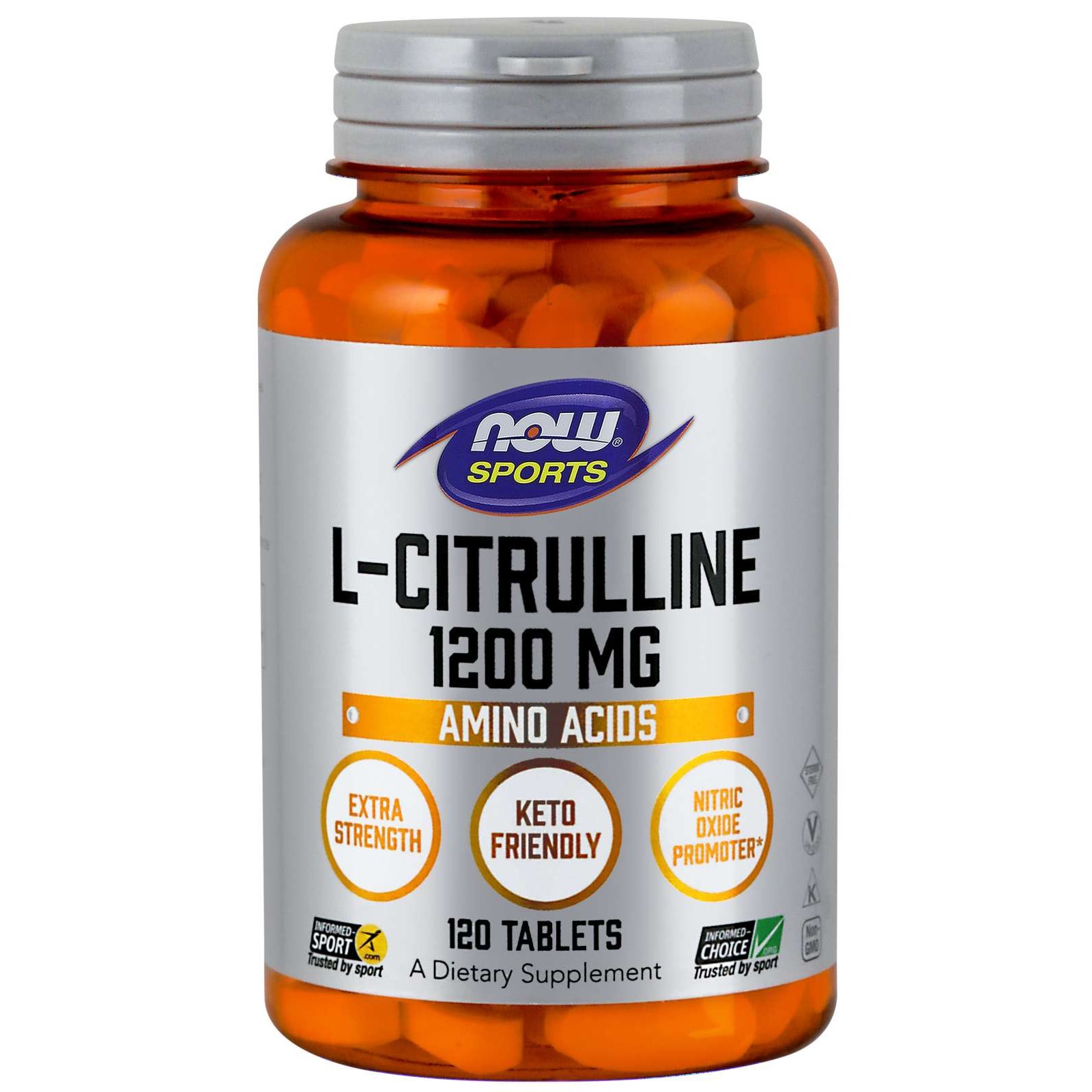 Now Foods L-Citrulline Extra Strength 1200mg Συμπλήρωμα Διατροφής που Συμβάλει στην Διατήρηση Ισχυρού Ανοσοποιητικού 120 Tabs