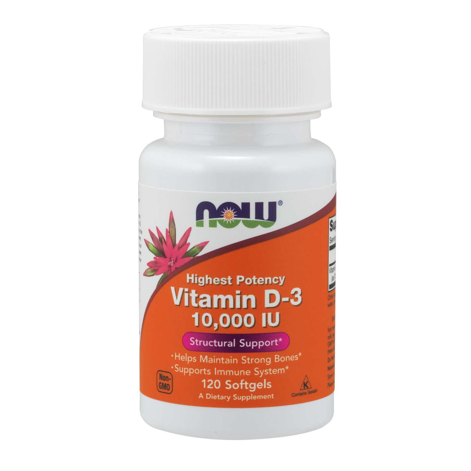 Now Foods Vitamin D3 10.000 IU Συμπλήρωμα Διατροφής με τη πιο Βιοδιαθέσιμη Μορφή Βιταμίνης D 120 softgels