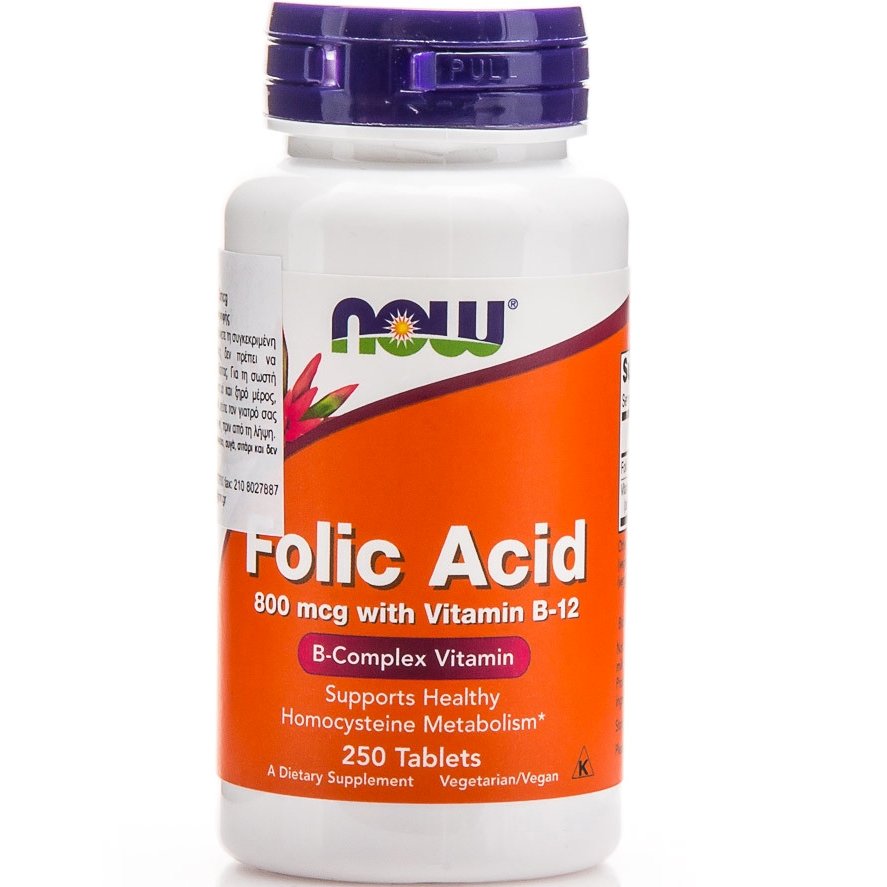 Now Foods Folic Acid 800mcg With Vitamin B-12 25mcg Значител