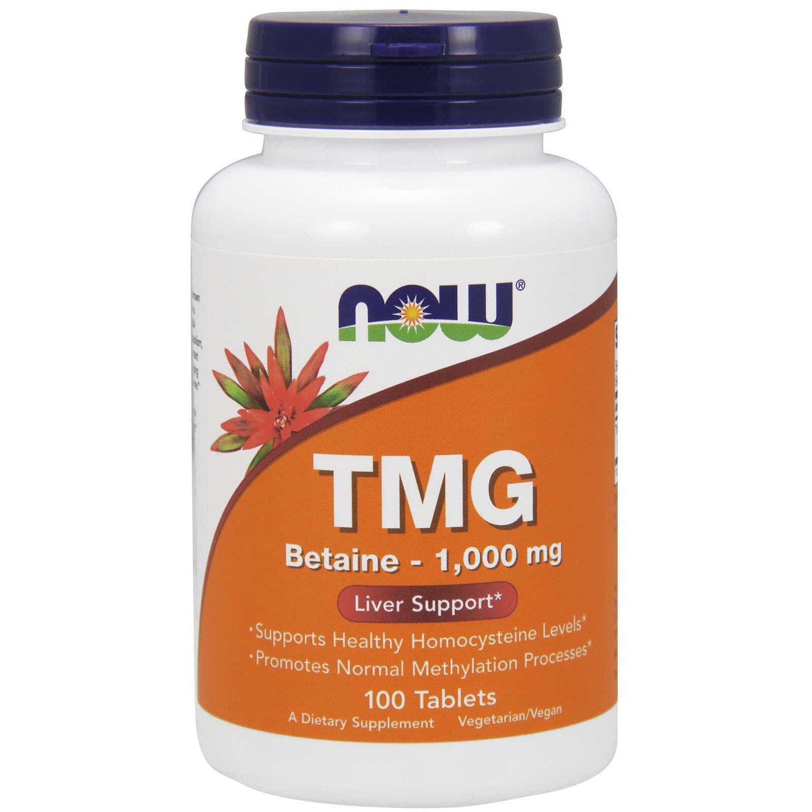 Now Now Foods TMG (Trimethylglycine) 1000mg Συμπλήρωμα Διατροφής για το Σωστό Μεταβολισμό Λιπιδίων & Αποτοξίνωση του Ήπατος 100tabs