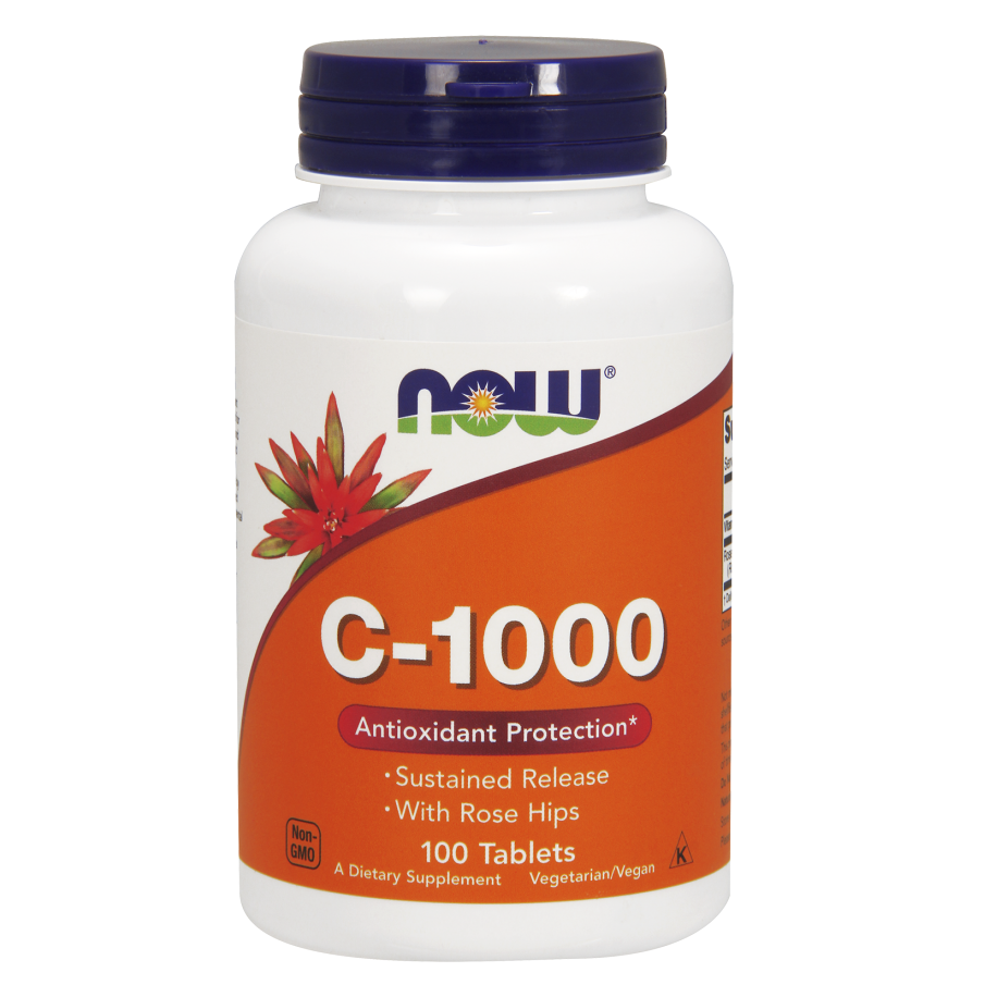 Now Foods Vitamin C-1000 Sustained Release With Rose Hips για την Αποτελεσματική Λειτουργία του Ανοσοποιητικού 100tabs