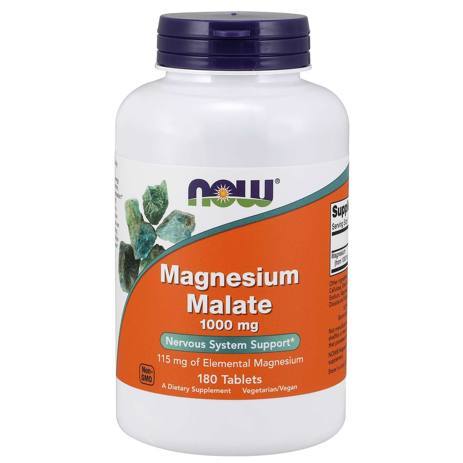 Now Foods Magnesium Malate 1000mg Συμπλήρωμα Διατροφής Ενισχυμένης Μορφής Μαγνησίου με Μηλικό Οξύ 180tabs