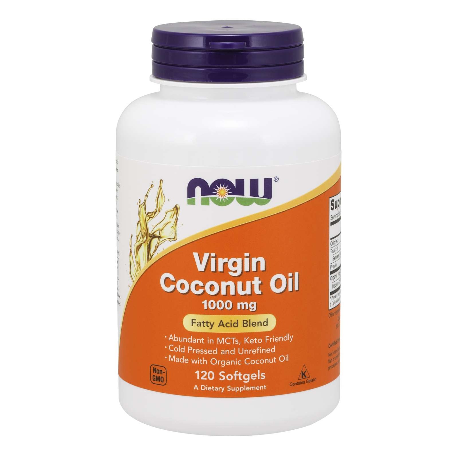 Now Foods Virgin Coconut Oil 1000mg Συμπλήρωμα Διατροφής με Βιολογικό Έλαιο Καρύδας 120 Softgels