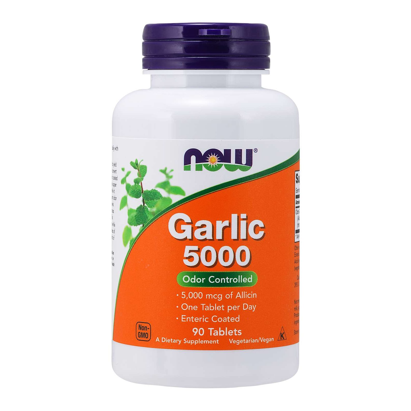 Now Now Foods Garlic 5000 Συμπλήρωμα Διατροφής Άοσμου Σκόρδου, Αντιμετώπιση της Χοληστερόλης & Υποστήριξη Καρδιαγγειακού 90tabs