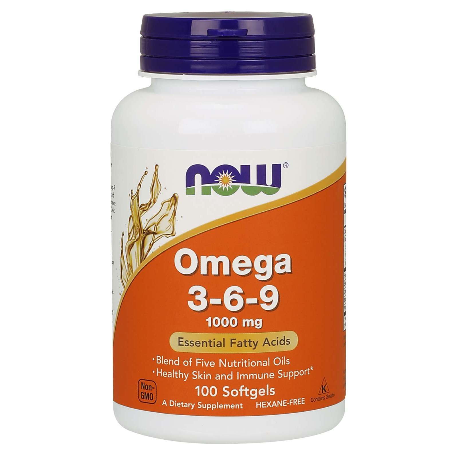Now Foods Omega 3-6-9 1000mg Συμπλήρωμα Διατροφής, Συνδυασμός Ωμέγα 3-6-9 Λιπαρών Οξέων 100 Softgels