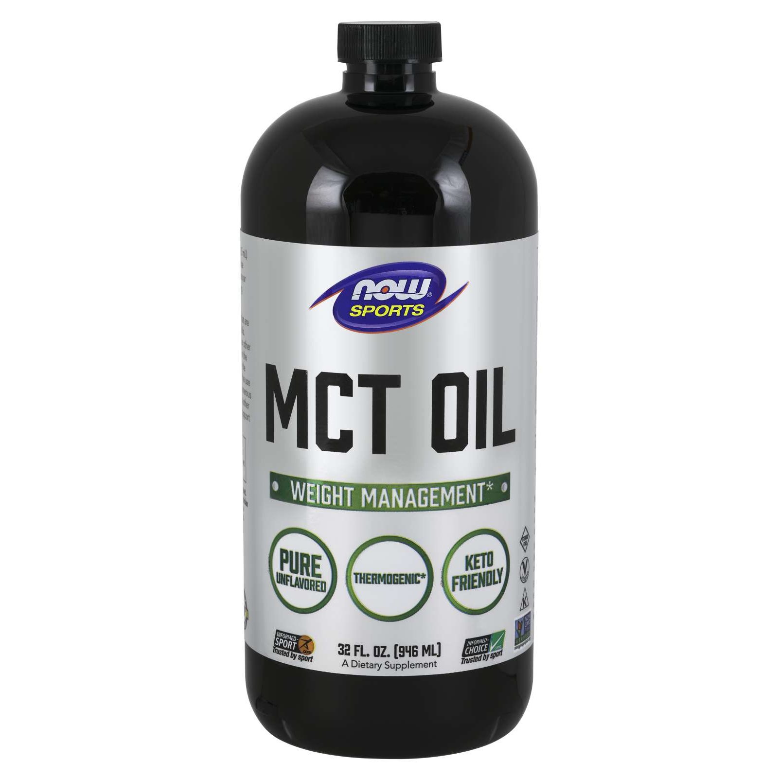 Now Foods MCT Oil Liquid Vegeterian 100% Pure Συμπλήρωμα Διατροφής, Θερμογεννητική Φόρμουλα Απώλειας Βάρους 946ml