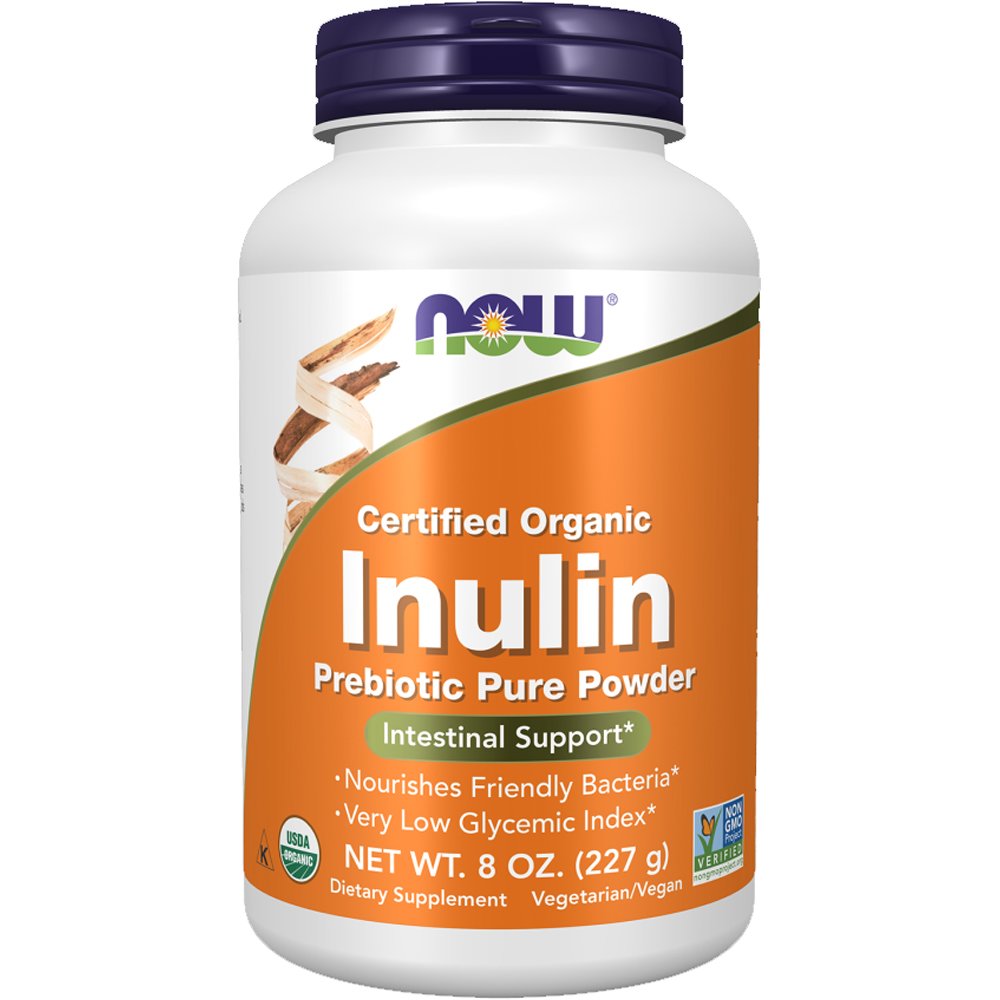 Now Foods Inulin Prebiotic Pure Powder Συμπλήρωμα Διατροφής Φυτικών Ινών σε Μορφή Σκόνης για την Ομαλή Λειτουργία & την Διατήρηση της Υγείας του Μικροβιώματος του Εντέρου 227g
