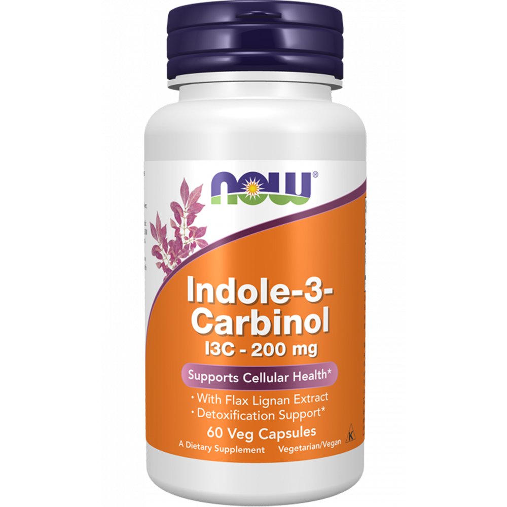 Now Foods Indole-3-Carbinol (I3C) 200mg Συμπλήρωμα Διατροφής Εκχυλίσματος Σπόρων Λιναριού & Φυτοχημικού Ινδόλης για Αποτοξίνωση του Οργανισμού & Υποστήριξη της Υγείας των Κυττάρων 60veg.caps