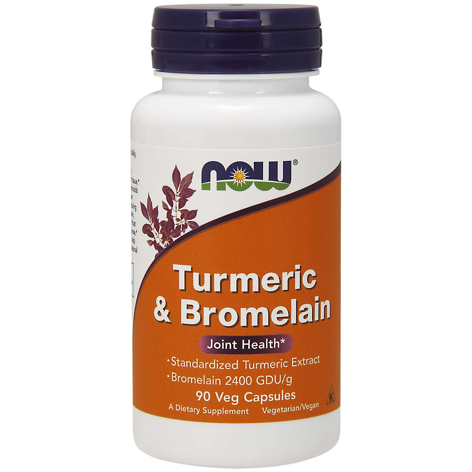 Now Foods Turmeric & Bromelain 2400 GDU 300mg / 150mg Συμπλήρωμα Διατροφής με Ισχυρές Αντιφλεγμονώδεις Ιδιότητες 90 VegCaps