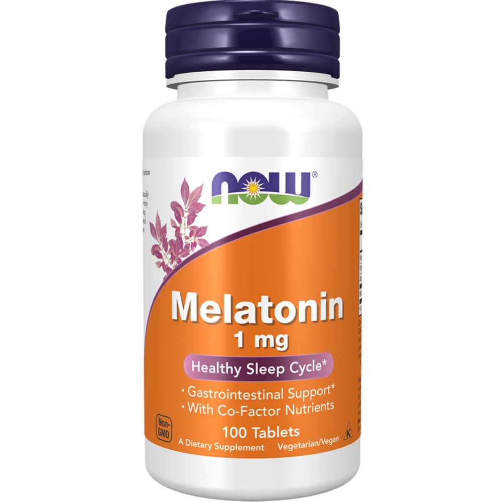 Now Now Foods Melatonin 1mg Συμπλήρωμα Διατροφής Μελατονίνης για Γρηγορότερο & Ποιοτικότερο Ύπνο 100tabs