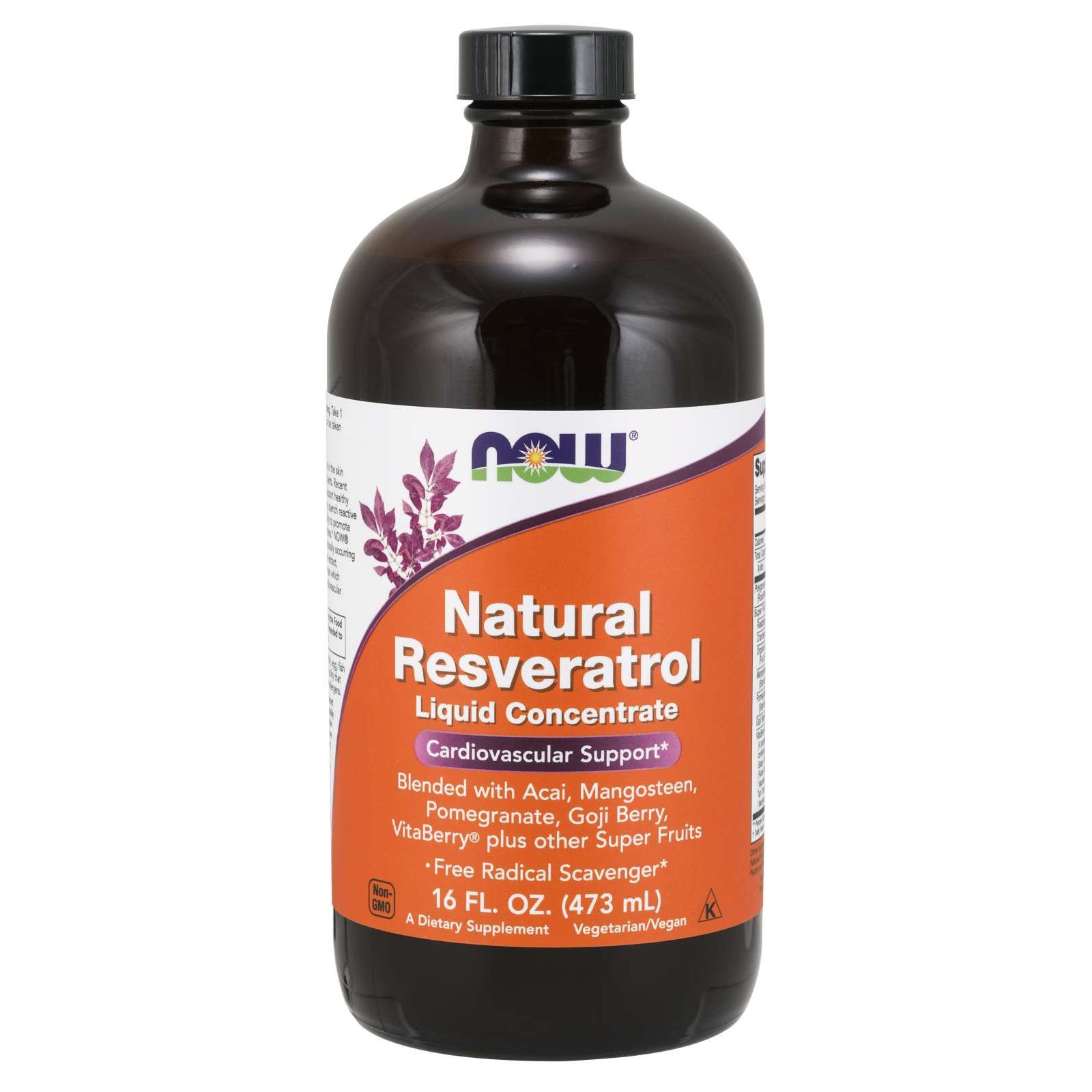 Now Foods Natural Resveratrol Liquid Concentrate Συμπλήρωμα Διατροφής Ρεσβερατρόλης, με Ισχυρές Αντιοξειδωτικές Ιδιότητες 473ml