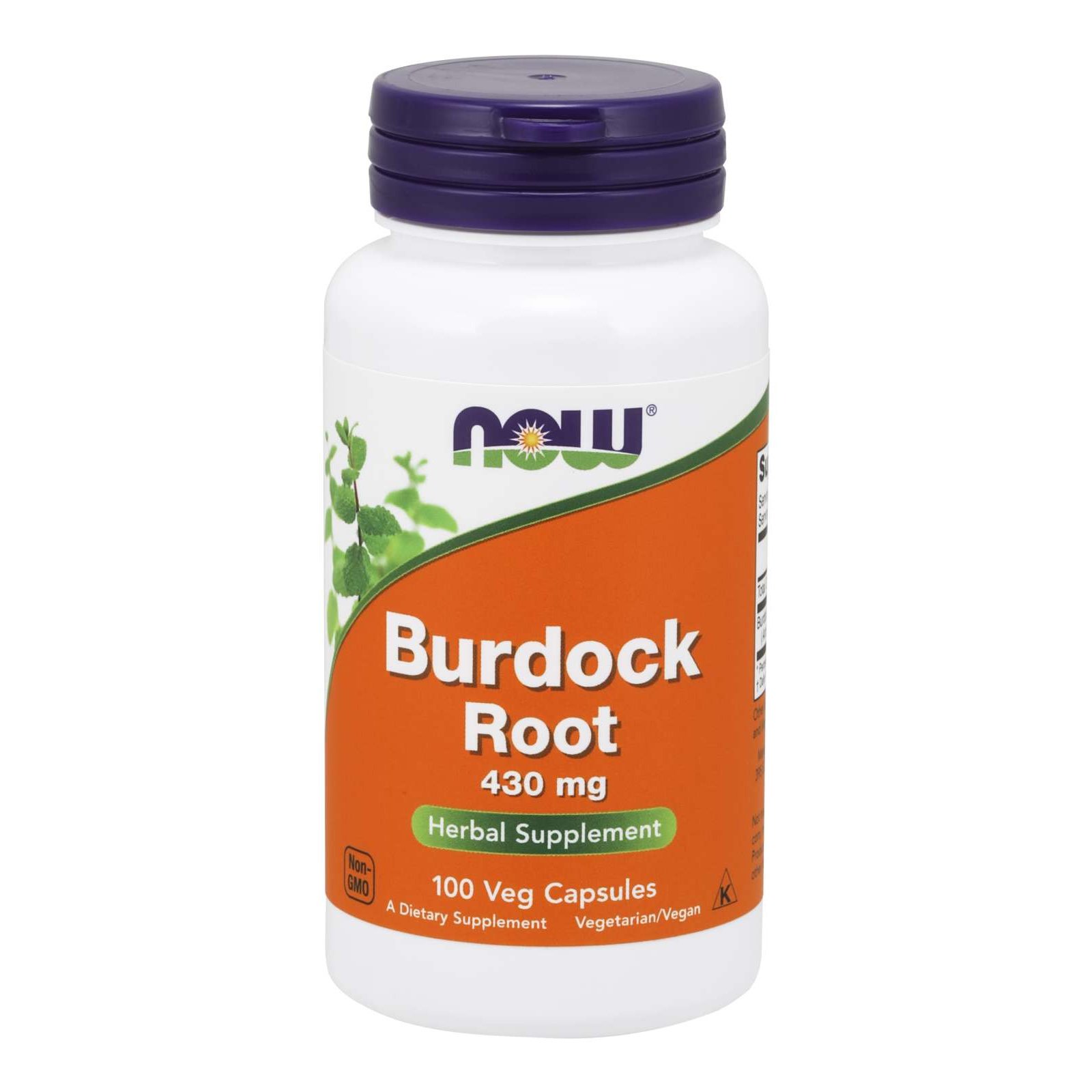 Now Foods Burdock Root 430mg Συμπλήρωμα Διατροφής, Ισχυρό Αποτοξινωτικό & Αντιβιοτικό που Δυναμώνει το Ανοσοποιητικό 100 VegCaps