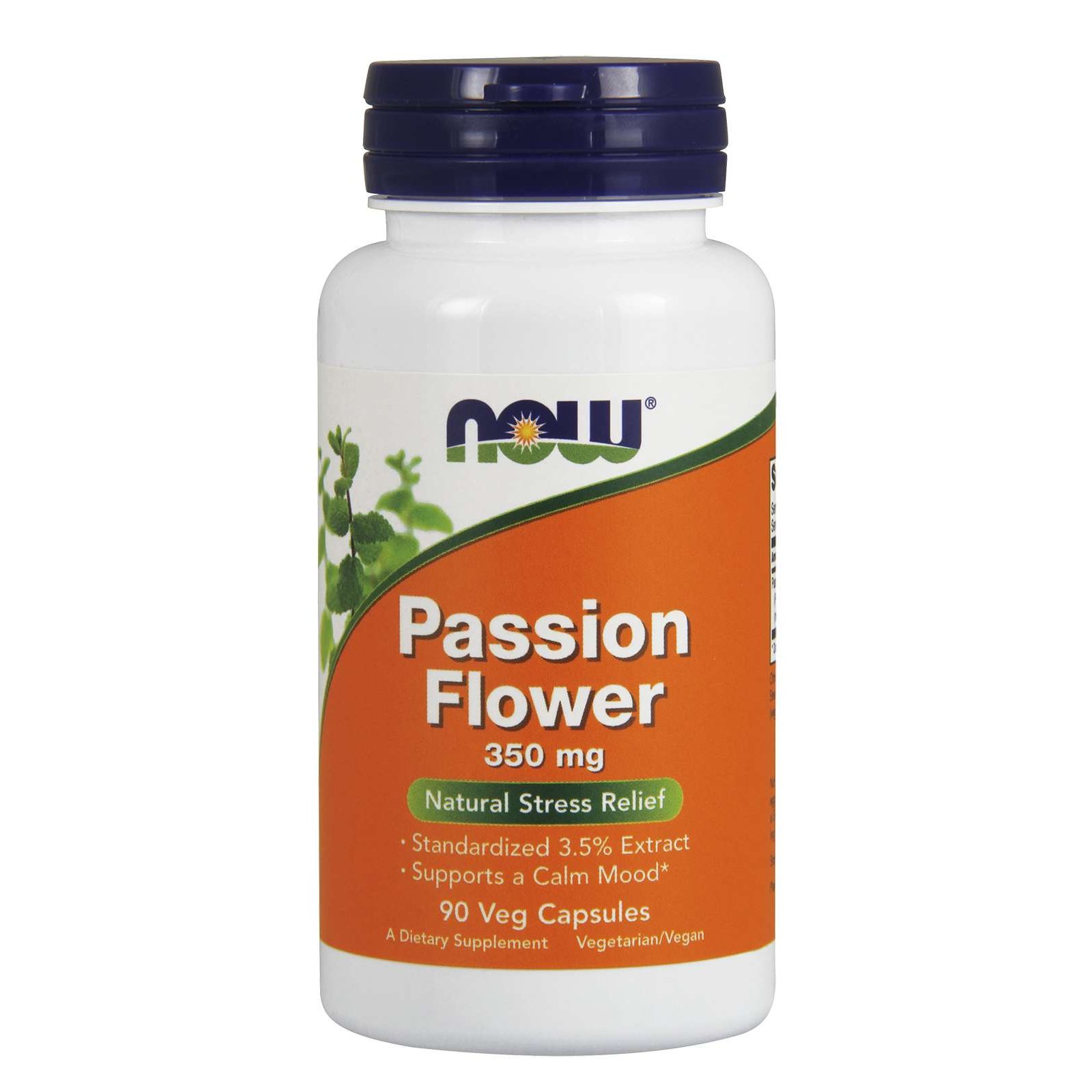 Now Foods Passion Flower 350mg 3.5% Extract Συμπλήρωμα Διατροφής, Βοηθά στη Χαλάρωση & τη Μείωση της Υπερέντασης 90veg.caps