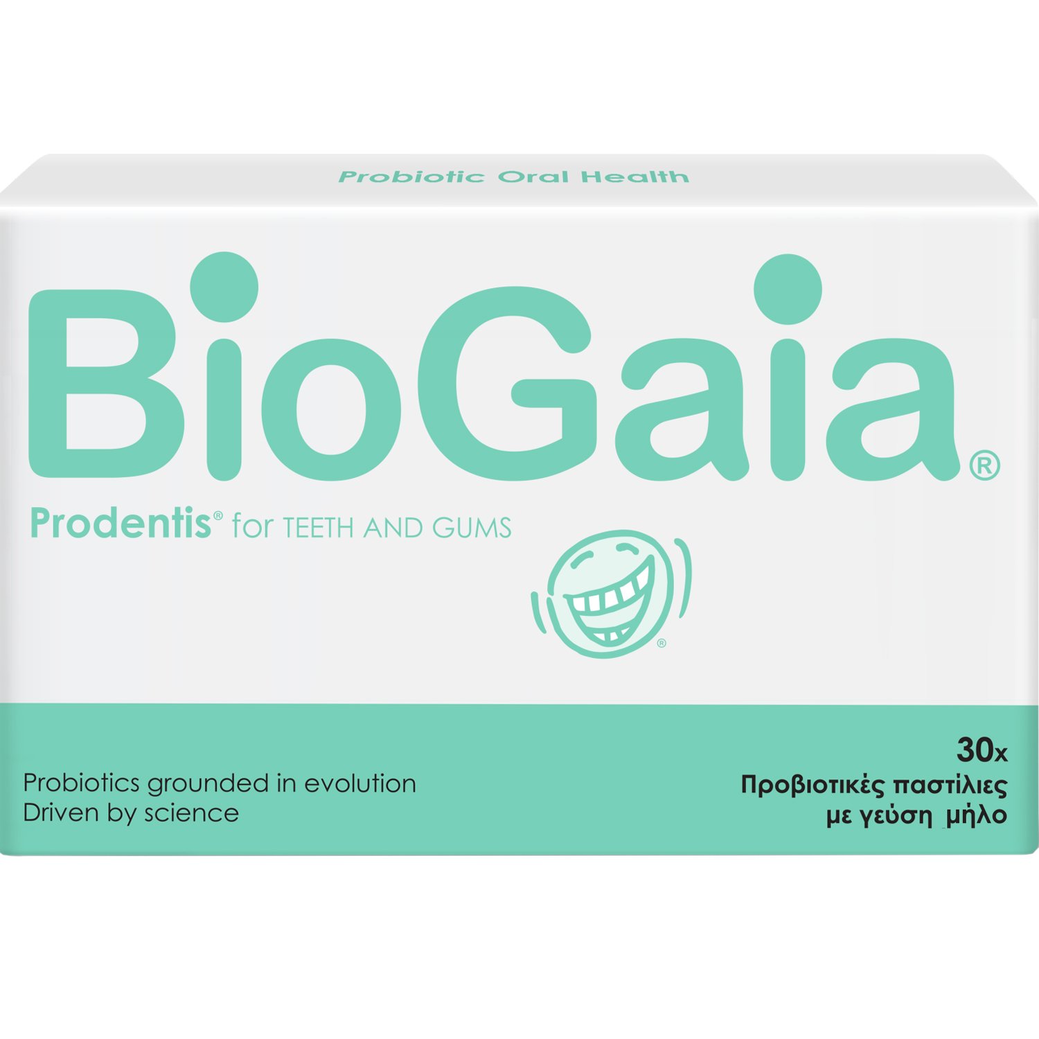 BioGaia Prodentis for Teeth & Gums Συμπλήρωμα Διατροφής Προβιοτικών για την Εξισορρόπηση της Μικροβιακής Χλωρίδας στη Στοματοφαρυγγική Κοιλότητα, Αντιμετώπιση της Κακοσμίας Μείωση της Τερηδόνας & Ουλίτιδας με Γεύση Μήλο 30 Pastilles 60231