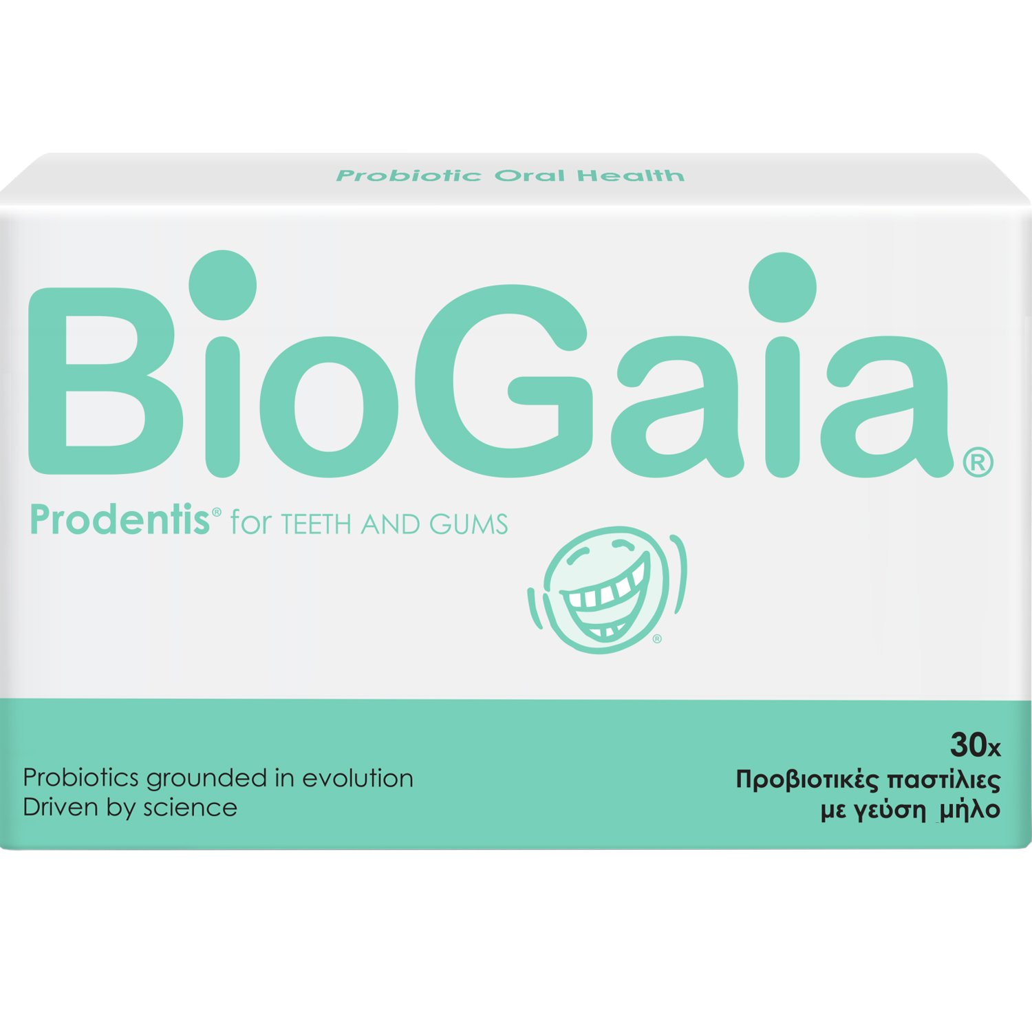 BioGaia BioGaia Prodentis for Teeth & Gums Συμπλήρωμα Διατροφής Προβιοτικών για την Εξισορρόπηση της Μικροβιακής Χλωρίδας στη Στοματοφαρυγγική Κοιλότητα, Αντιμετώπιση της Κακοσμίας Μείωση της Τερηδόνας & Ουλίτιδας με Γεύση Μήλο 30 Pastilles