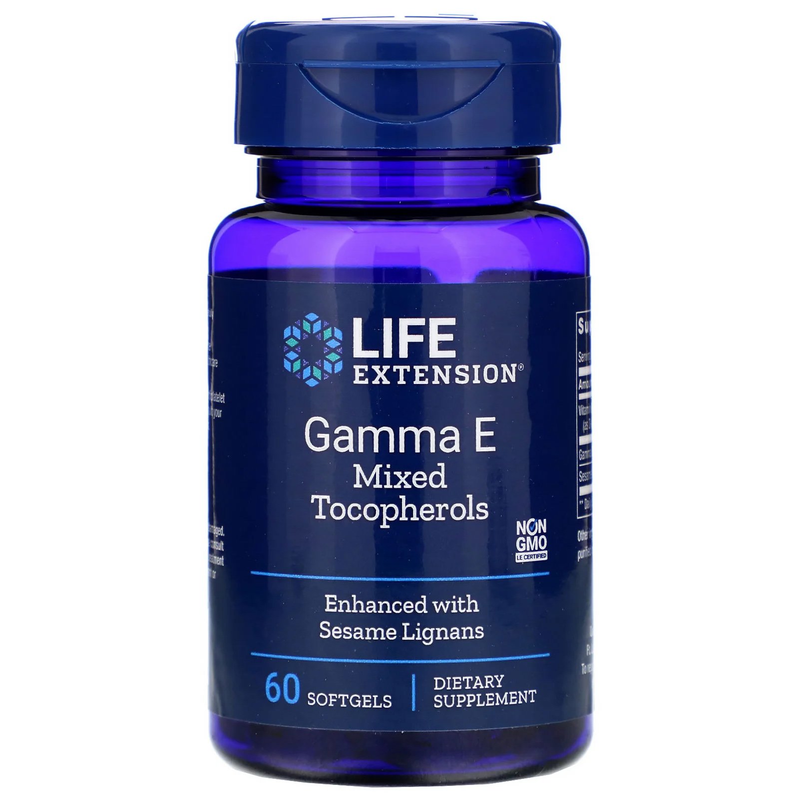 Life Extension Gamma Ε Mixed Tocopherol With Sesame Lignans Συμπλήρωμα Διατροφής Βιταμίνης Ε 60soft.gels