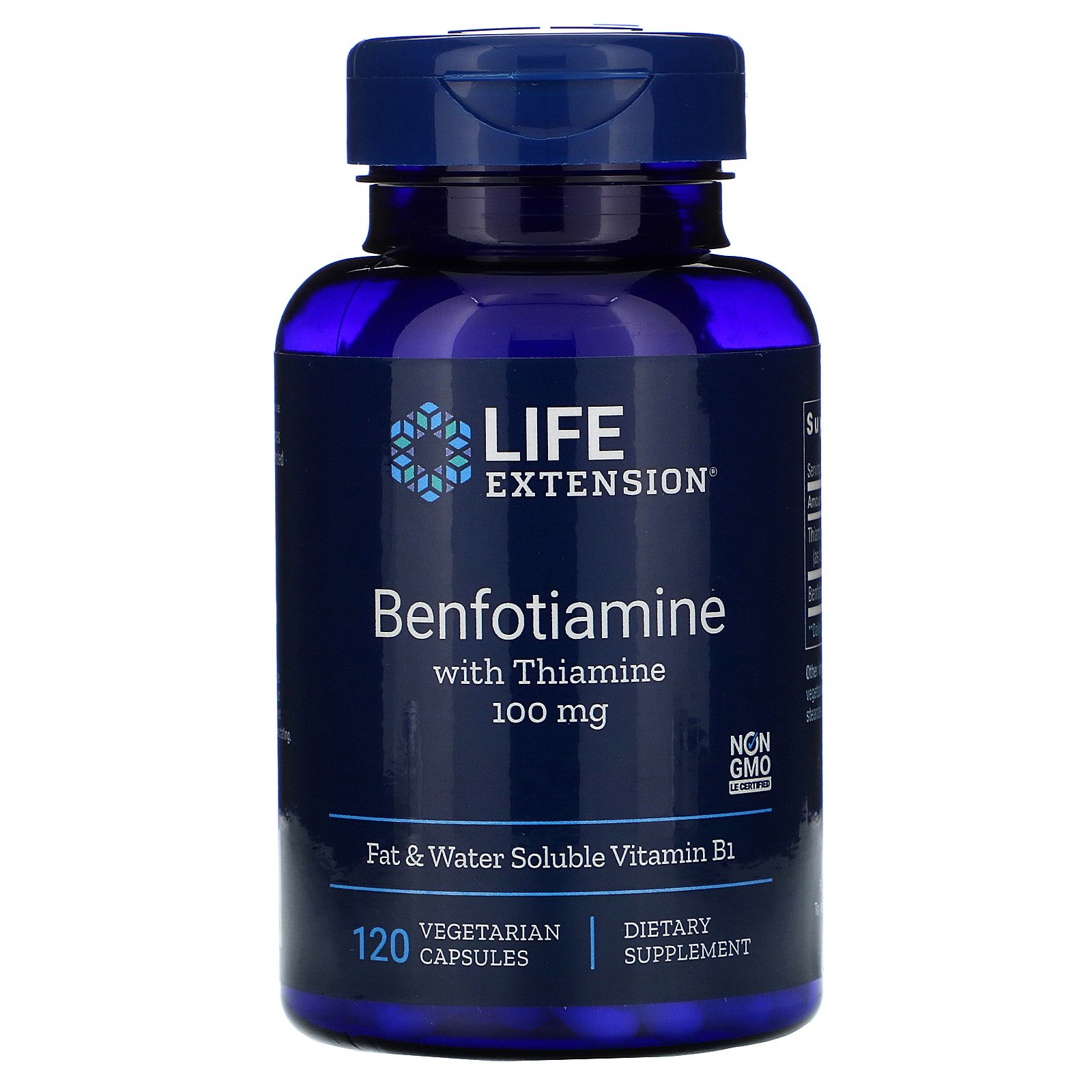 Life Extension Benfotianmine With Thiamine 100mg Συμπλήρωμα Διατροφής για τον Υγιή Μεταβολισμό των Σακχάρων του Αίματος 120caps