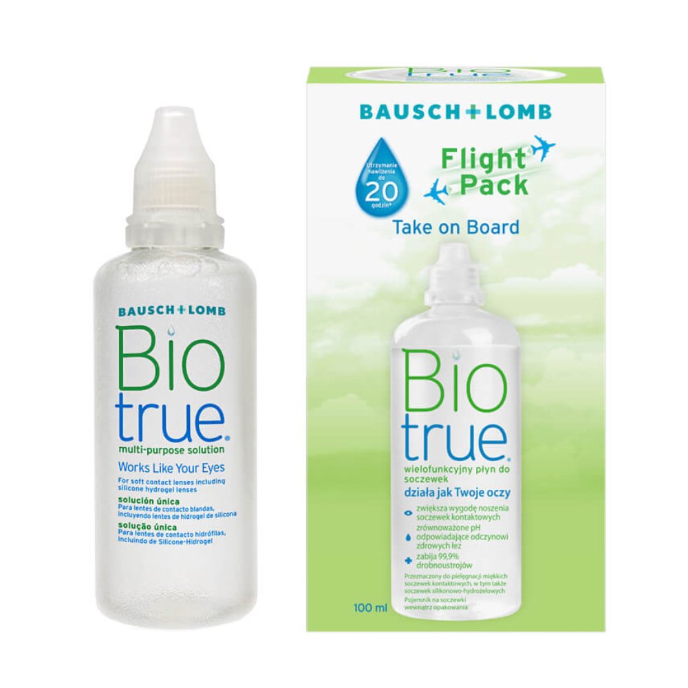Bausch & Lomb Biotrue Flight Pack Διάλυμα Φακών Επαφής Πολλαπλών Χρήσεων σε Πρακτική Συσκευασία Κατάλληλη για τα Ταξίδια σας 100ml
