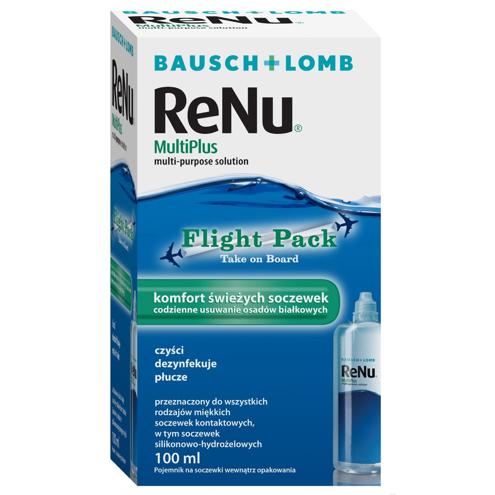 Bausch & Lomb Renu MultiPlus Flight Pack Διάλυμα Πολλαπλών Χρήσεων για Φακούς Επαφής σε Πρακτική Συσκευασία Κατάλληλη για τα Ταξίδια σας 100ml