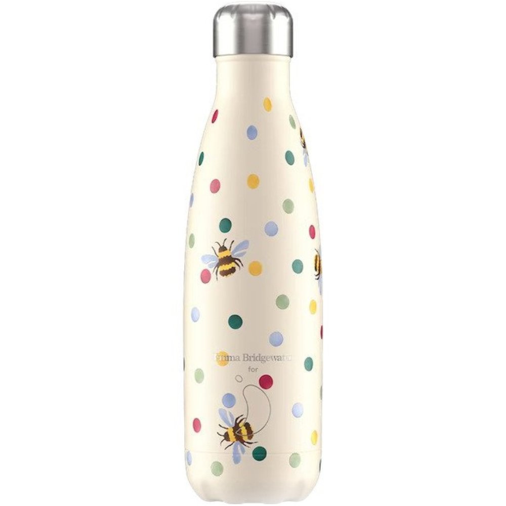 Chilly's Reusable Bottle Ανοξείδωτο Μπουκάλι Θερμός με Σχέδιο 500ml - Polka Dot & Bees
