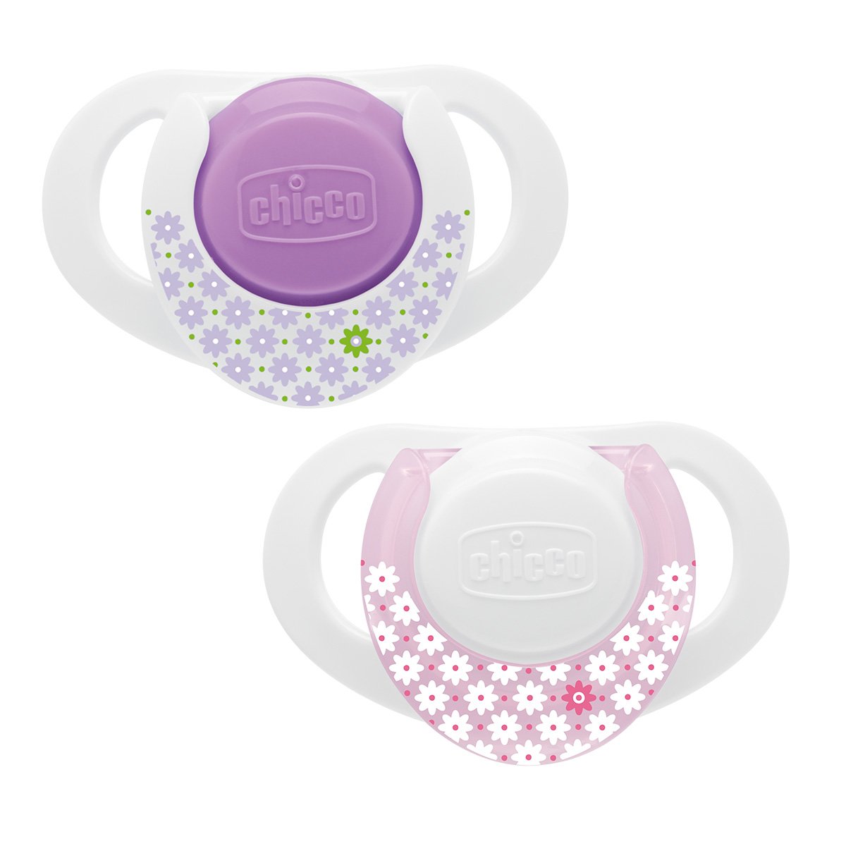 Chicco Πιπίλα Καουτσούκ 0m+ με Κρίκο Physio Compact Ροζ 2τμχ