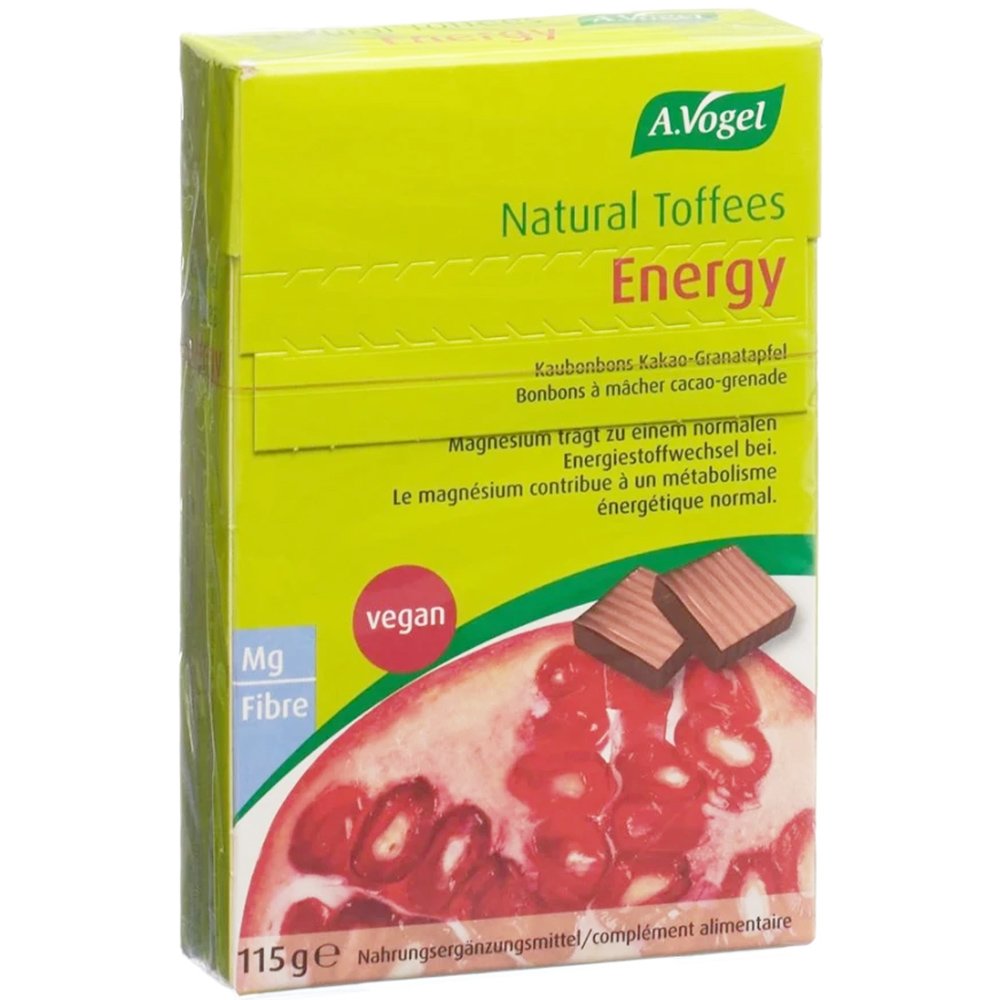 A.VOGEL A.Vogel Natural Toffees Energy Συμπλήρωμα Διατροφής με Κακάο & Ρόδι για Ενέργεια 115g