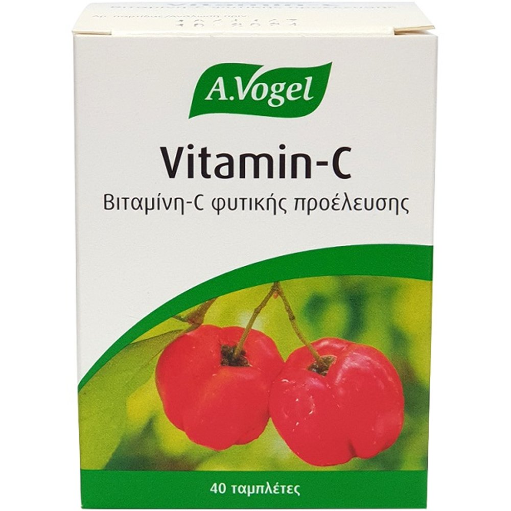 A.VOGEL A.Vogel Vitamin C Συμπλήρωμα Διατροφής με Βιταμίνη C από Εκχύλισμα Βιολογικής Ασερόλας για την Ενίσχυση του Ανοσοποιητικού 100mg, 40chew.tabs