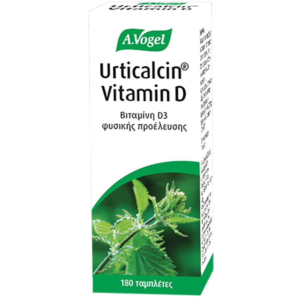 A.VOGEL A.Vogel Urticalcin Vitamin D Συμπλήρωμα Διατροφής με Βιταμίνη D3 από Εκχύλισμα Τσουκνίδας & Ασβέστιο για την Καλή Υγεία των Οστών, Δοντιών Μαλλιών & Δέρματος 180tabs