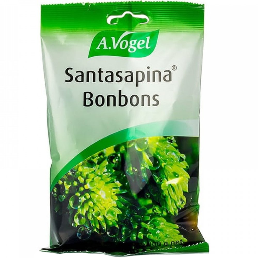 A.Vogel Santasapina Bonbons Γεμιστές Καραμέλες με Φρέσκο Άγριου Έλατο για Πονόλαιμο, Βήχα & Βραχνάδα 100g