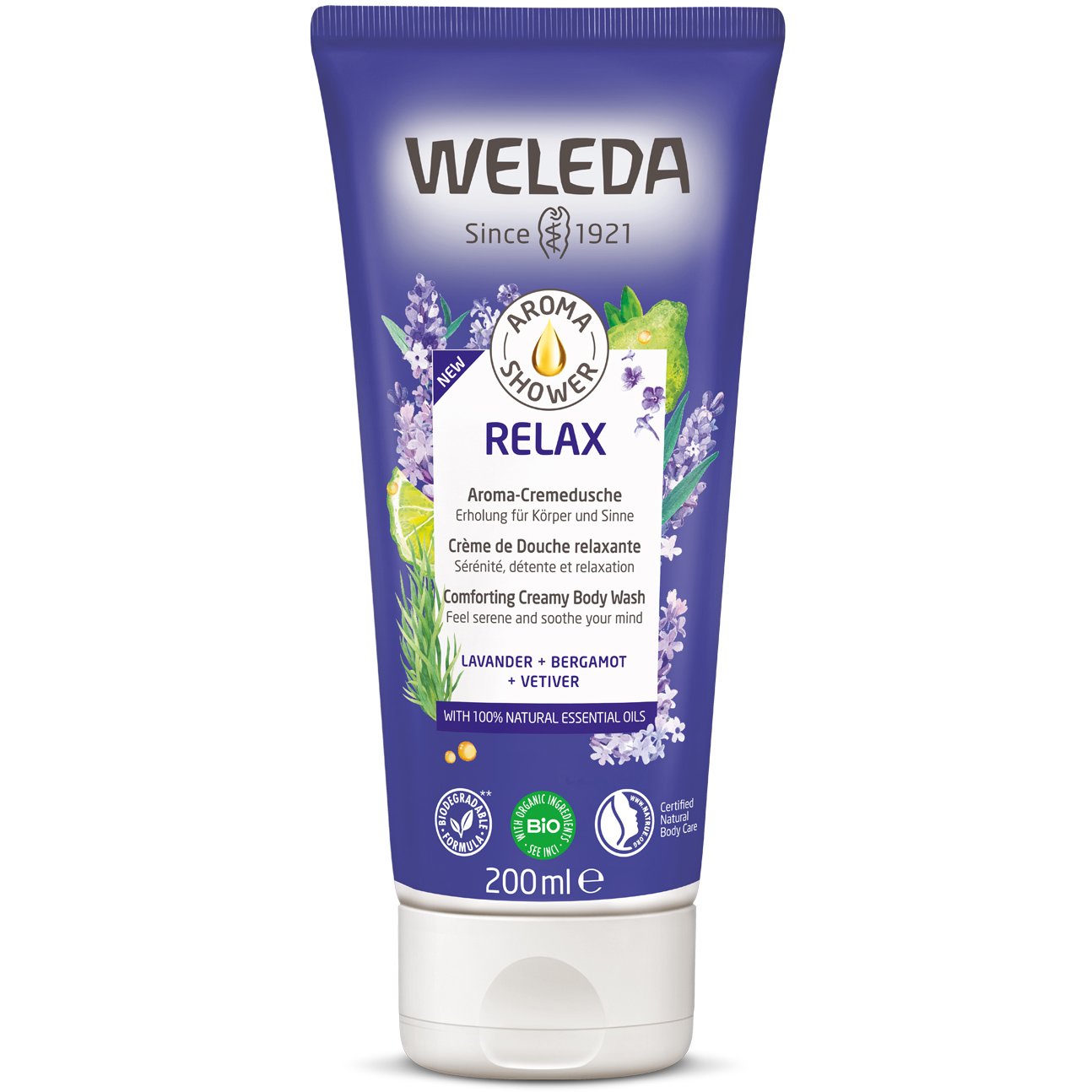 Weleda Relax Aroma Shower Creamy Body Wash Κρεμώδες Αφροντούς για Αίσθηση Χαλάρωσης 200ml