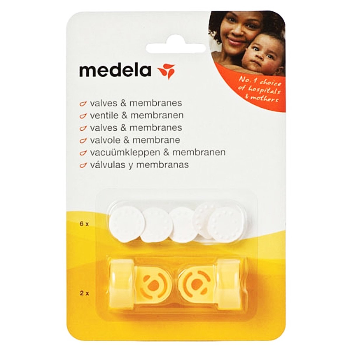 Medela Σετ Βαλβίδες 2 Τεμάχια & Μεμβράνες Θηλάστρων 6 Τεμάχια