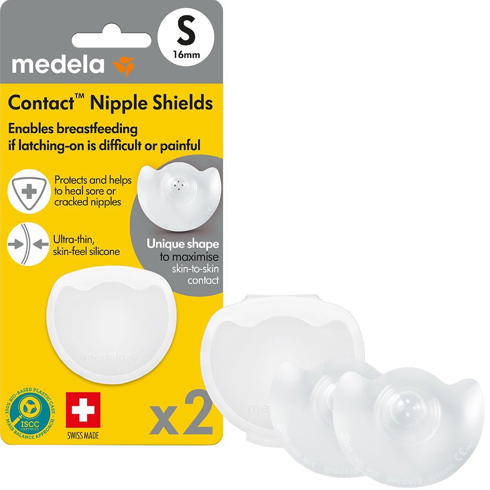 Medela Medela Contact Nipple Shields Ψευδοθηλές για τη Διευκόλυνση του θηλασμού για Μητέρες με Πληγωμένες, Επίπεδες ή Εισέχουσες Θηλές 2 Τεμάχια - Small 16mm
