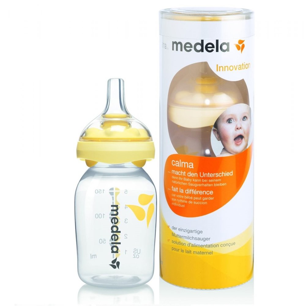 Medela Calma Μπιμπερό Σίτισης που Διατηρεί τον Φυσικό Ρυθμό Θηλασμού του Στήθους, Θηλή Σιλικόνης, Χωρίς BPA 150ml