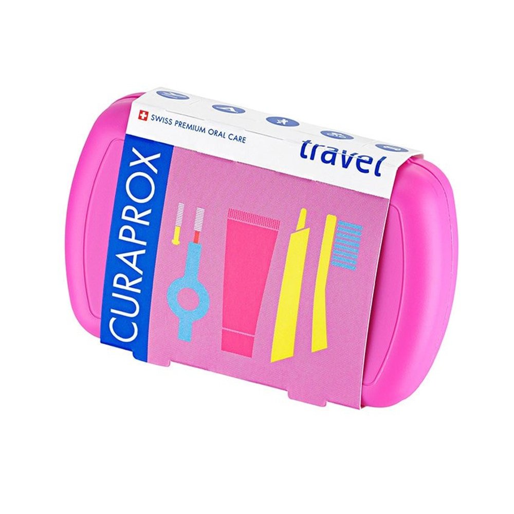 Curaprox Travel Set Pink Σετ Ταξιδίου Στοματικής Φροντίδας σε Ροζ Χρώμα 1 Τεμάχιο