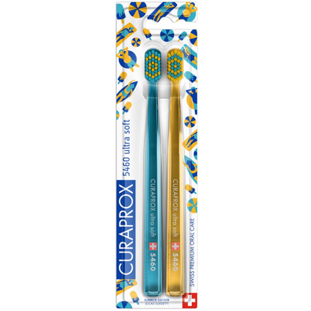 Curaprox CS 5460 Duo Summer Edition 2022 Ultra Soft Toothbrush Οδοντόβουρτσες με Εξαιρετικά Απαλές & Ανθεκτικές Ίνες σε Καλοκαιρινή Έκδοση 2 Τεμάχια