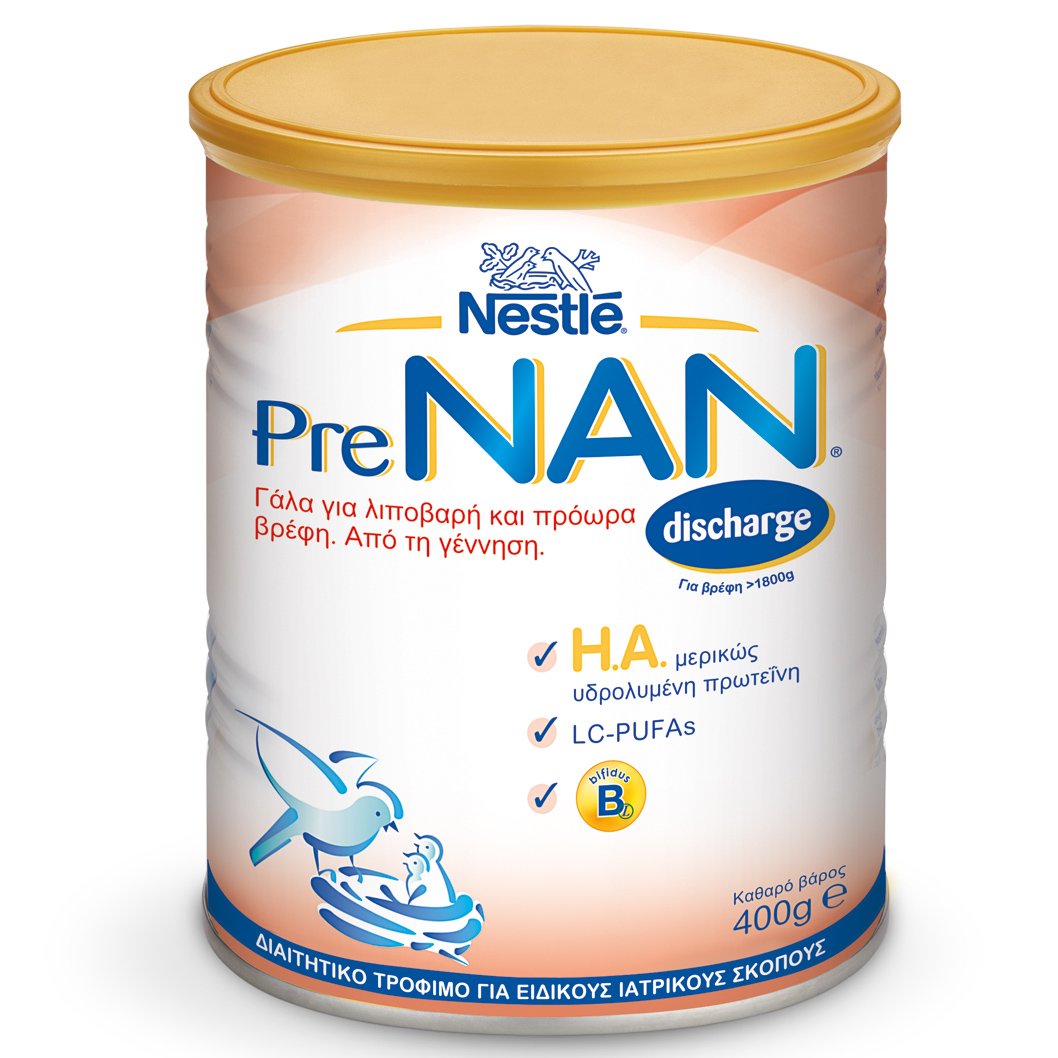Nestle PreNAN Discharge Γάλα σε Σκόνη για Λιποβαρή & Πρόωρα Βρέφη, Από τη Γέννηση 400gr